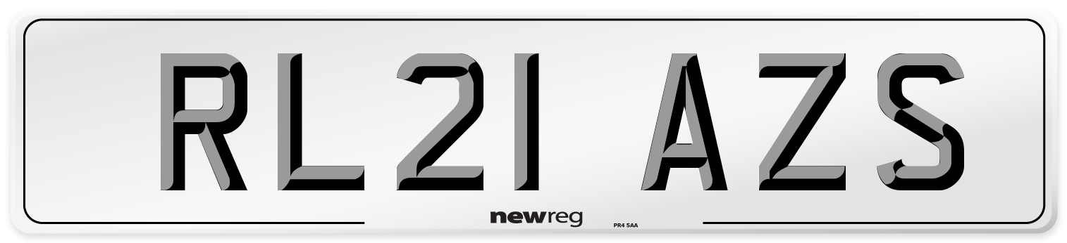 RL21 AZS Number Plate from New Reg